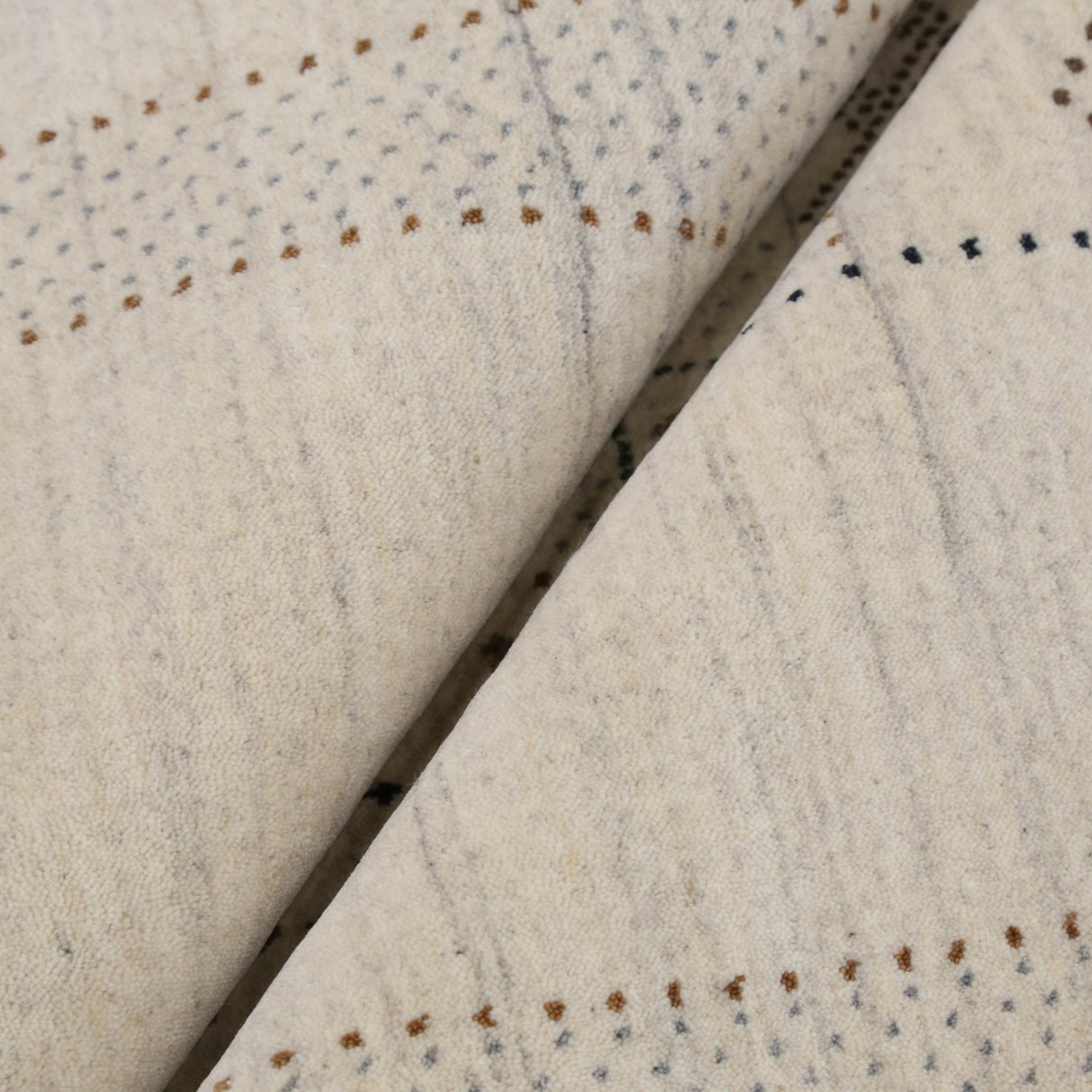 Ready to Ship Beige Gabbeh Design Hand Loomed Wool Area Rug