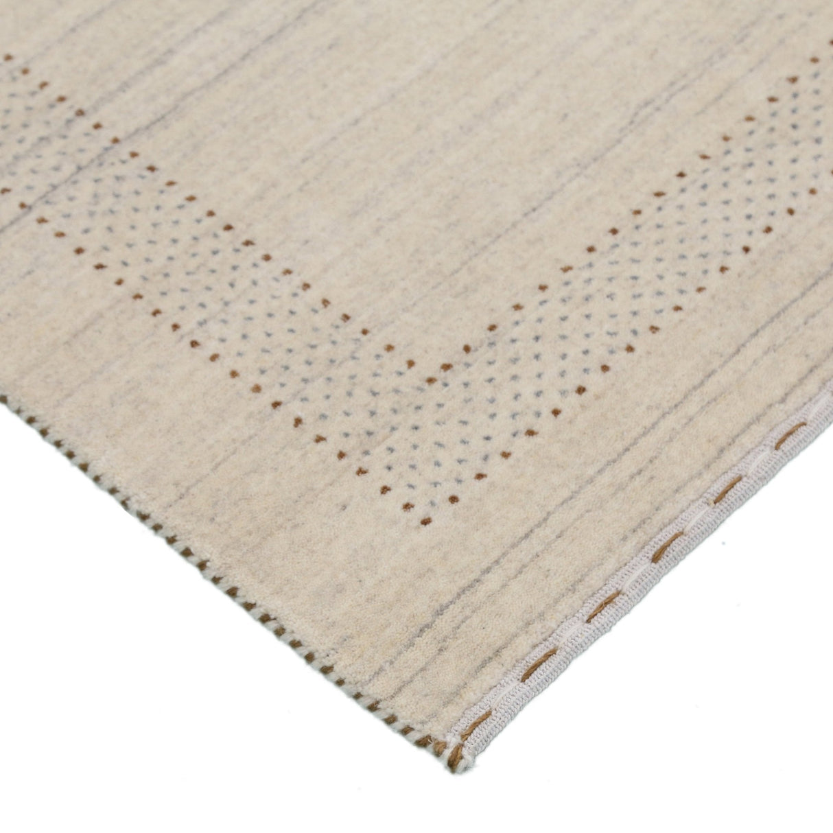 Ready to Ship Beige Gabbeh Design Hand Loomed Wool Area Rug