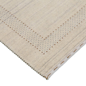 Ready to Ship Beige Gabbeh Design Hand Loomed Wool Area Rug