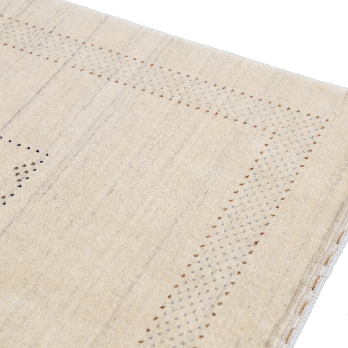 Ready to Ship Beige Gabbeh Design Hand Loomed Wool Area Rug