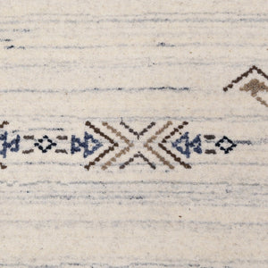 Ready to Ship Beige Tribal Center Medallion Hand Loomed Wool Rug