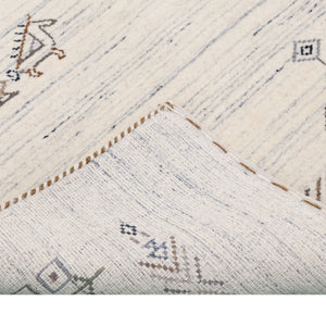 Ready to Ship Beige Tribal Center Medallion Hand Loomed Wool Rug