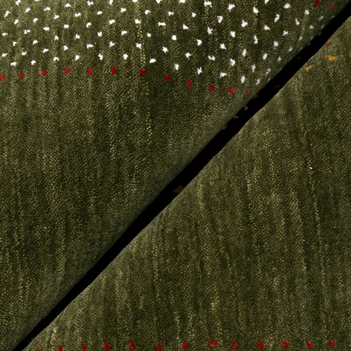 Ready to Ship Gabbeh Design Hand Loomed Green Wool Area Rug