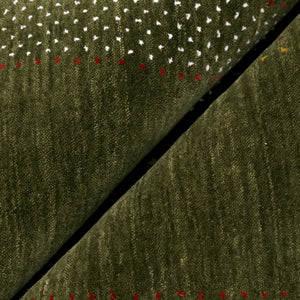 Ready to Ship Gabbeh Design Hand Loomed Green Wool Area Rug