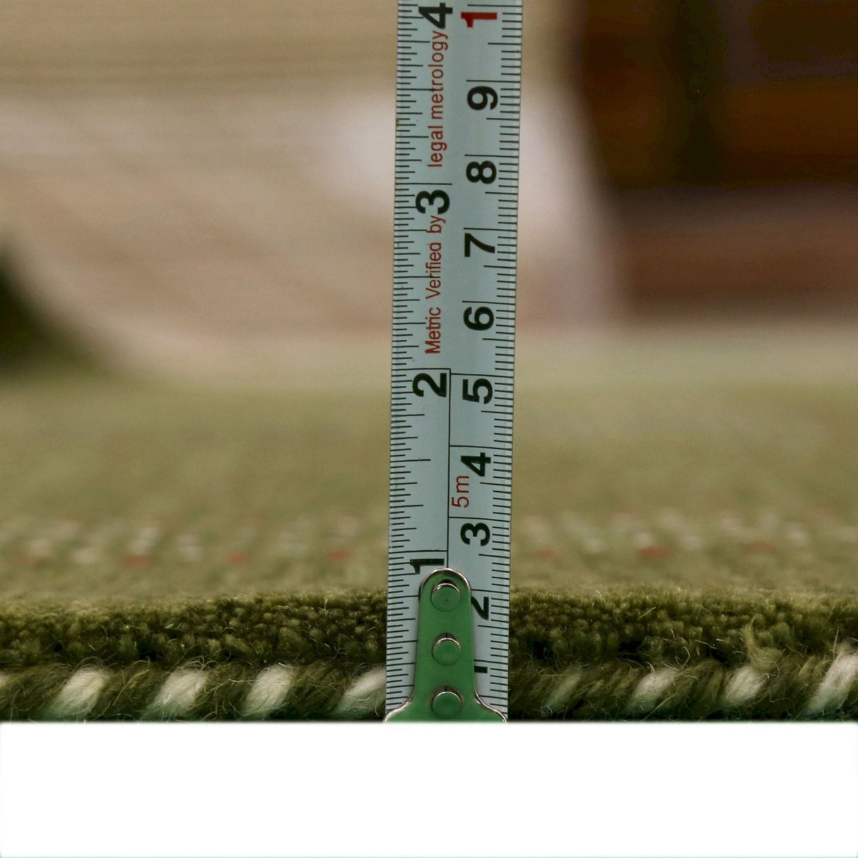 Ready to Ship Gabbeh Design Hand Loomed Green Wool Area Rug
