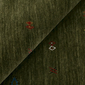 Ready to Ship Green Modern Design Hand Loomed Wool Area Rug