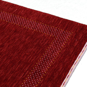 Ready to Ship Red Center Pattern Hand Loomed Wool Area Rug