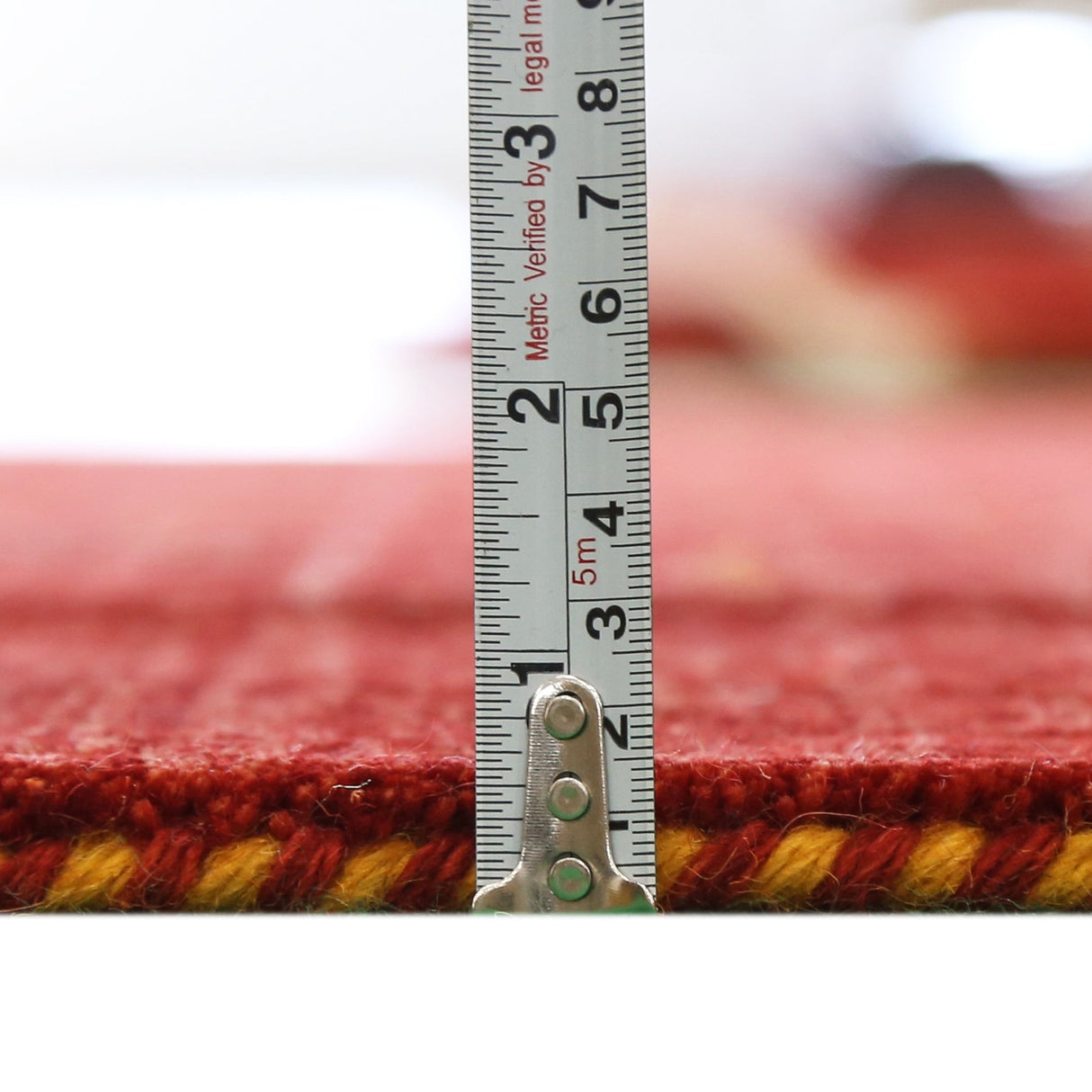 Ready to Ship Red Tribal Geometrical Design Wool Area Rug