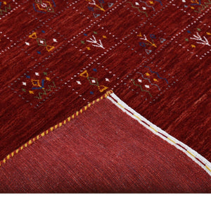 Ready to Ship Red Tribal Geometrical Design Wool Area Rug