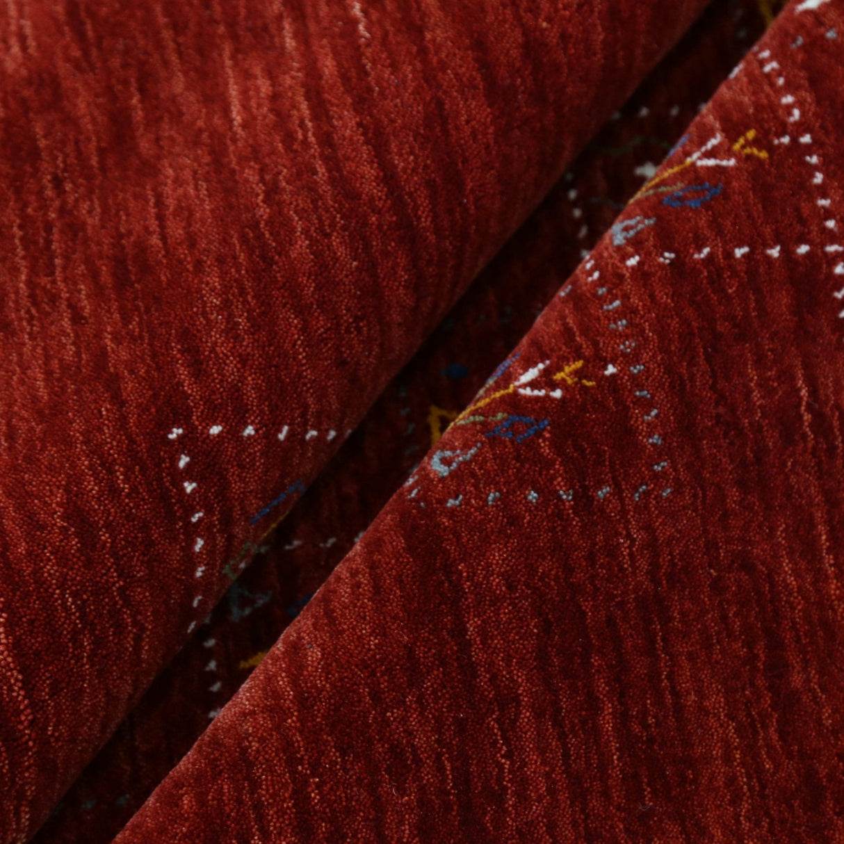 Ready to Ship Red Tribal Geometrical Design Wool Area Rug