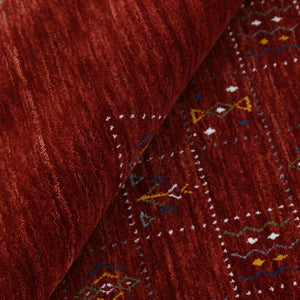 Ready to Ship Red Tribal Geometrical Design Wool Area Rug