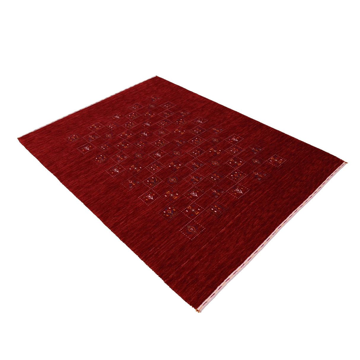 Ready to Ship Red Tribal Geometrical Design Wool Area Rug