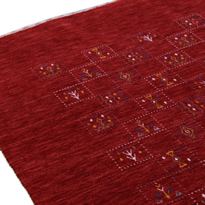 Ready to Ship Red Tribal Geometrical Design Wool Area Rug