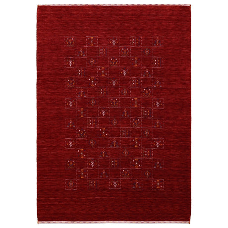 Ready to Ship Red Tribal Geometrical Design Wool Area Rug