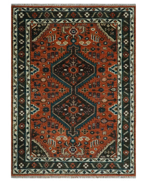 Ready to ship Rust, Ivory and Brown Oriental Traditional Area Rug