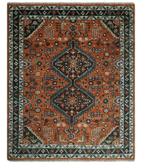 Ready to ship Rust, Ivory and Brown Oriental Traditional Area Rug