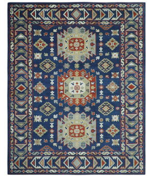 Red, Brown and Olive Traditional Hand knotted Custom Made Wool Area Rug