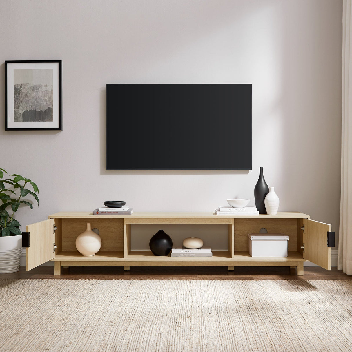 Reema Arundo Scandinavian Reeded TV Stand