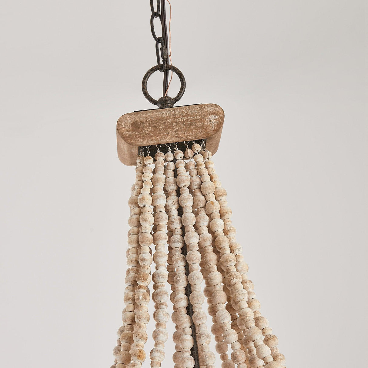 Regas 4-Light Wood Bead Candle Style Chandelier