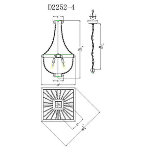 Regas 4-Light Wood Bead Candle Style Chandelier