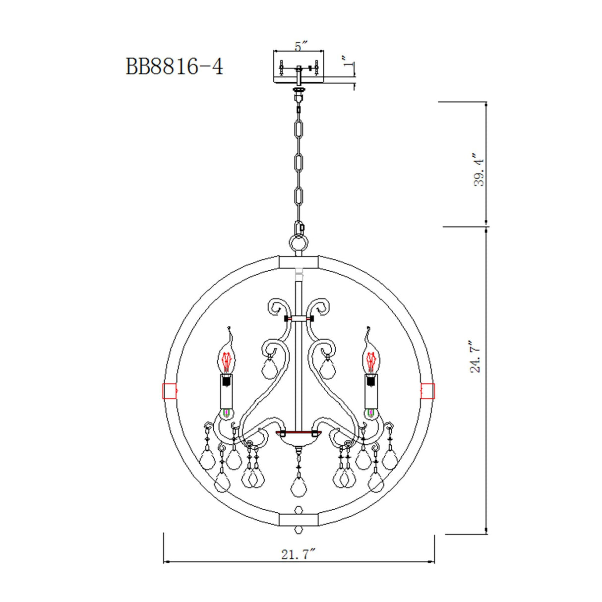 Retha Brown 4-Light Caged Chandelier