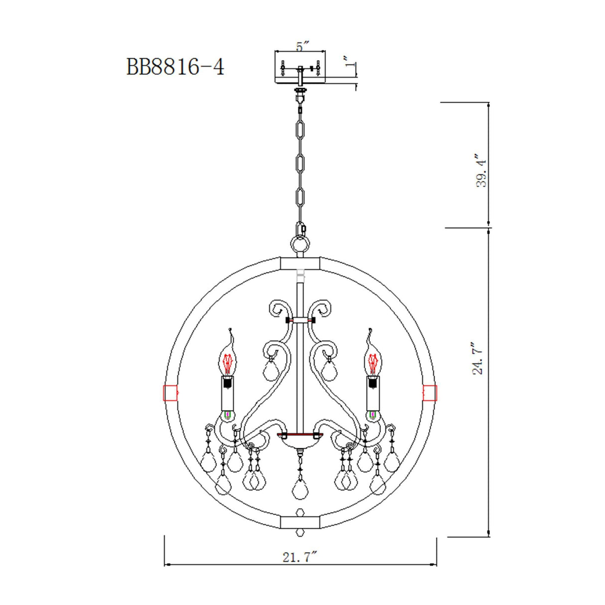 Retha Brown 4-Light Caged Island Pendant Lights