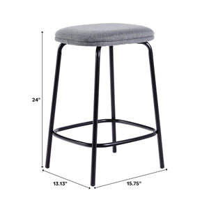 Roan Counter Stool with Upholstered Seat, Set of 2