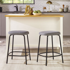 Roan Counter Stool with Upholstered Seat, Set of 2