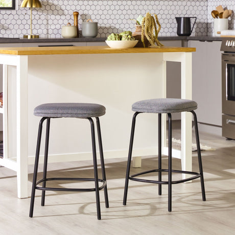 Roan Counter Stool with Upholstered Seat, Set of 2