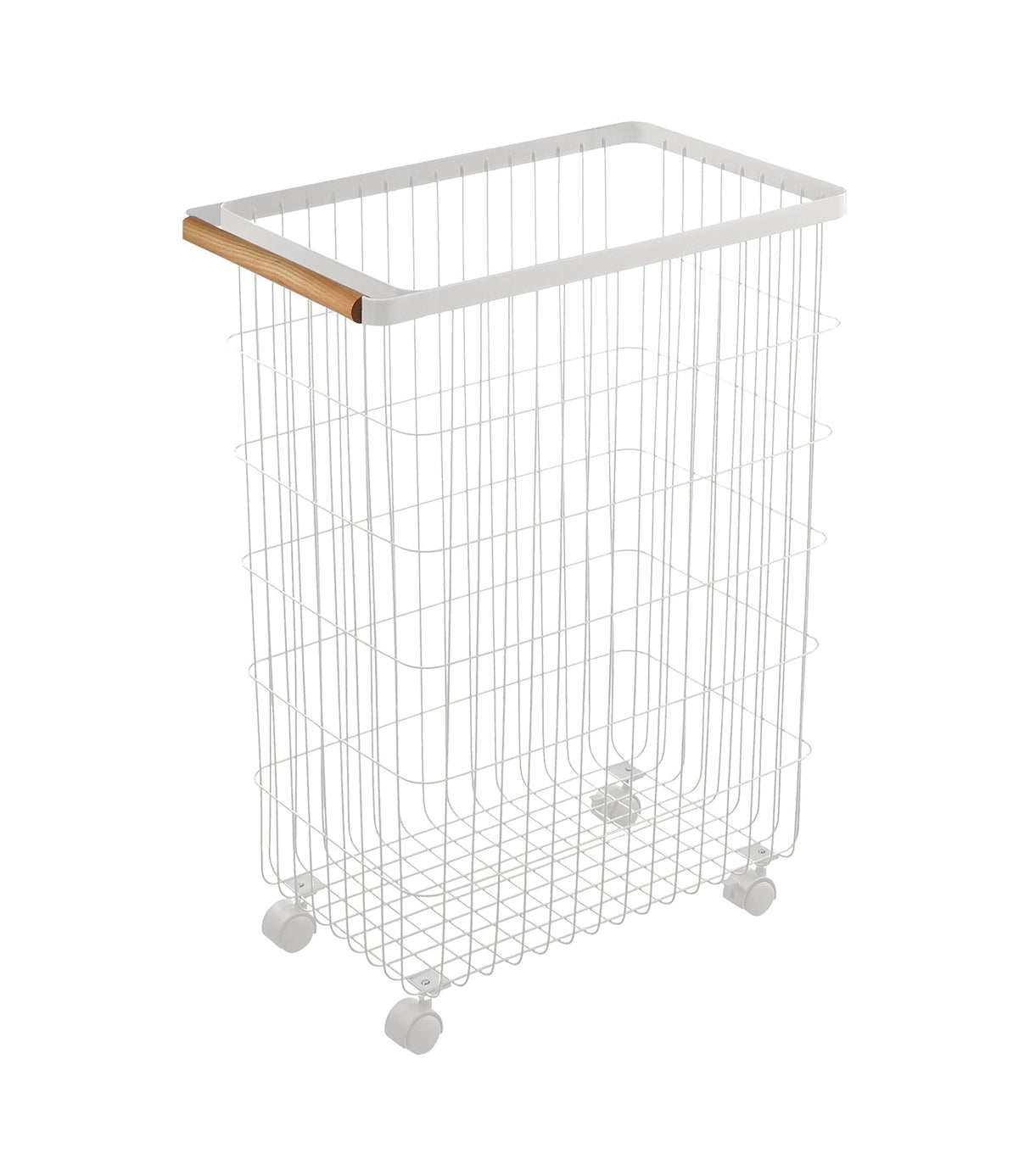 Rolling Wire Basket (24" H) - Steel + Wood