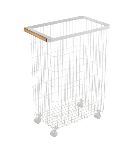 Rolling Wire Basket (24" H) - Steel + Wood