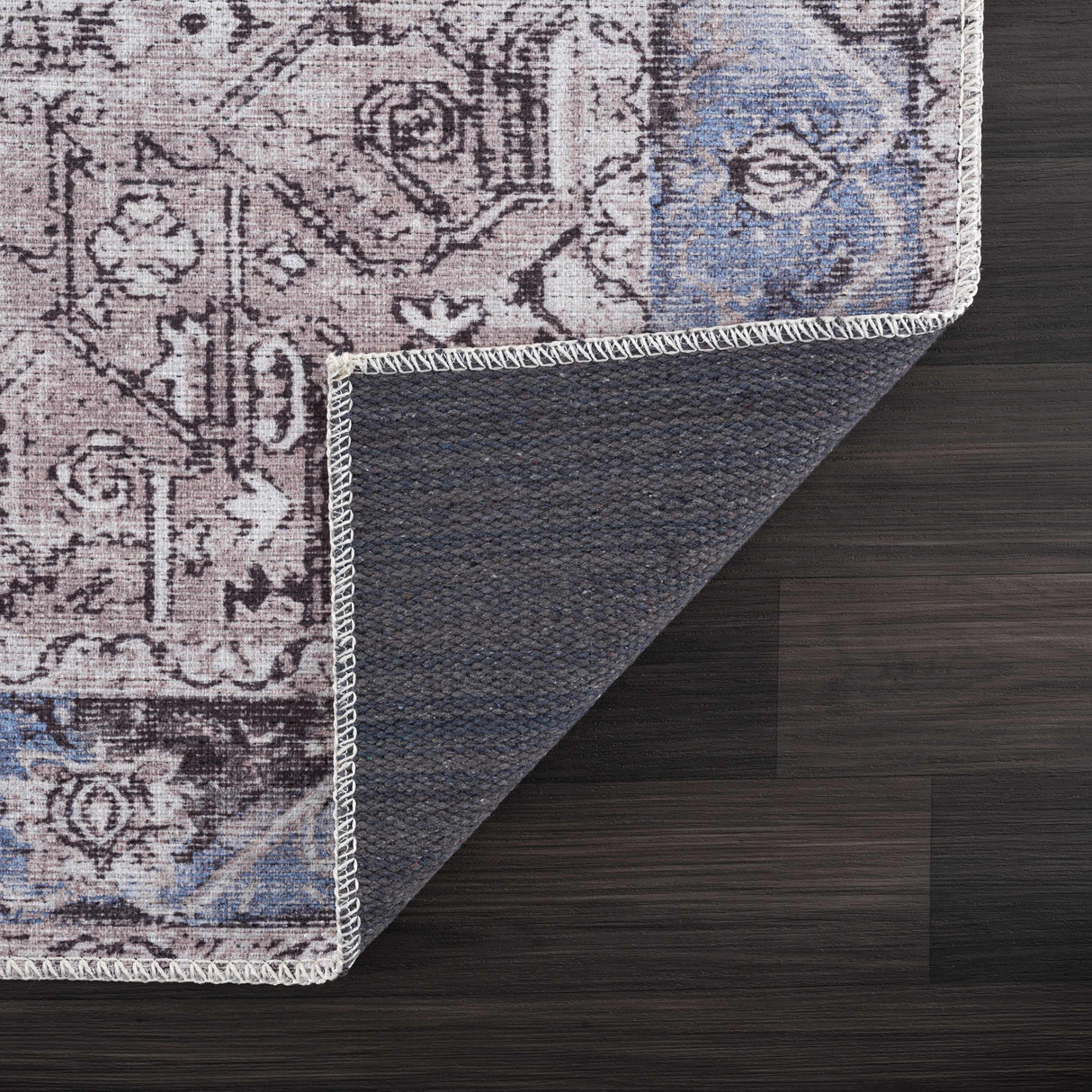 Rosman Blue&Beige Washable Rug - Promo - Clearance