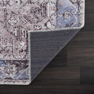 Rosman Blue&Beige Washable Rug - Promo - Clearance