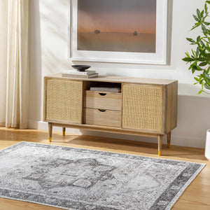 Rosman Gray Washable Rug