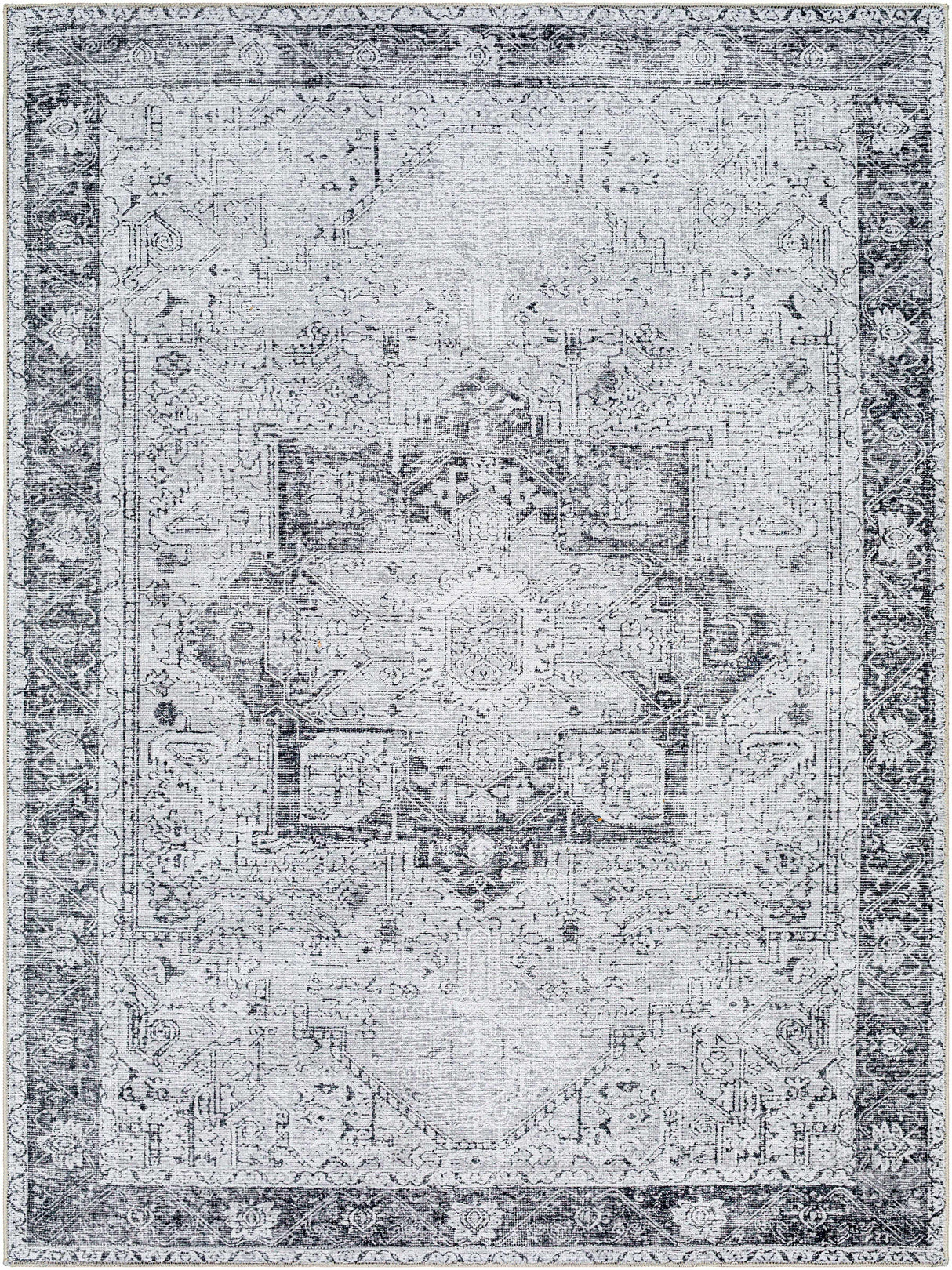 Rosman Gray Washable Rug