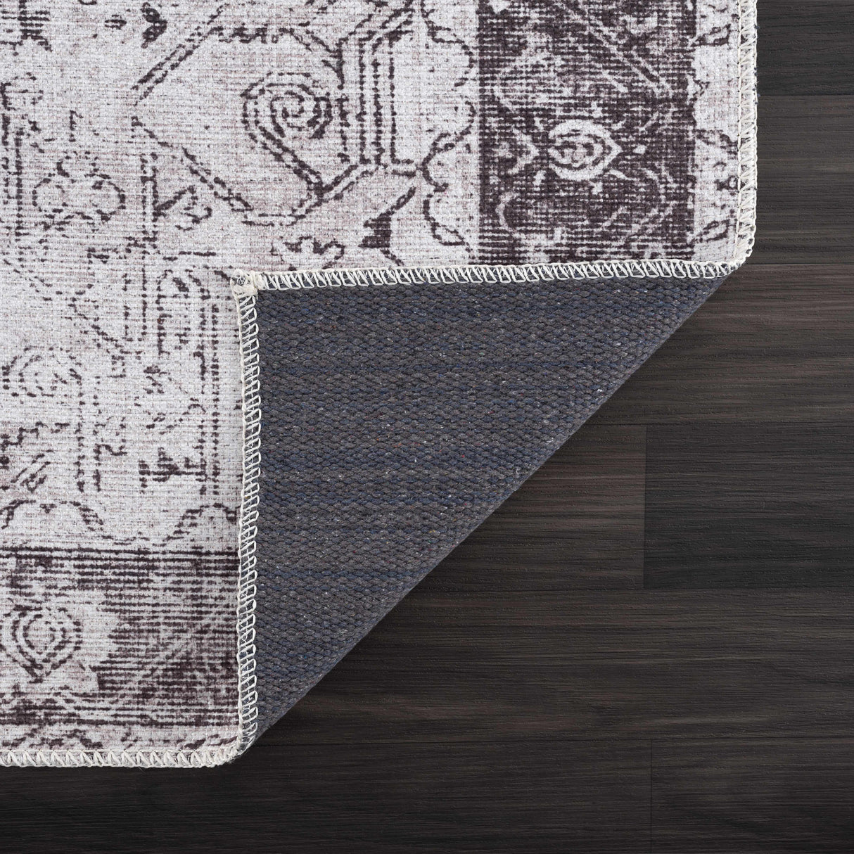 Rosman Gray Washable Rug