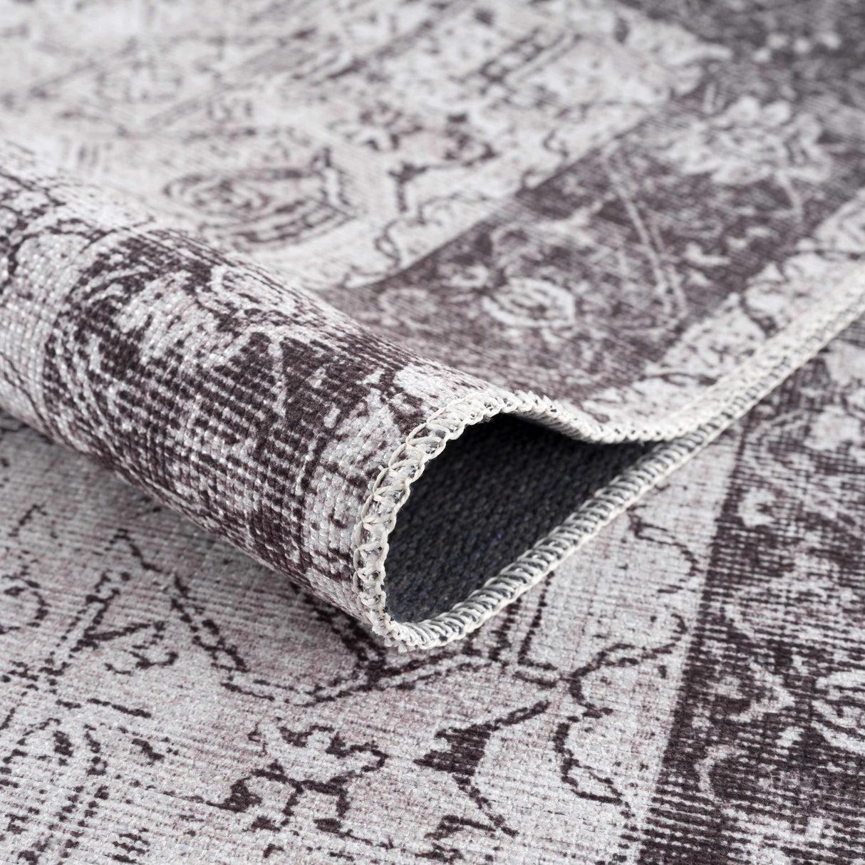 Rosman Gray Washable Rug