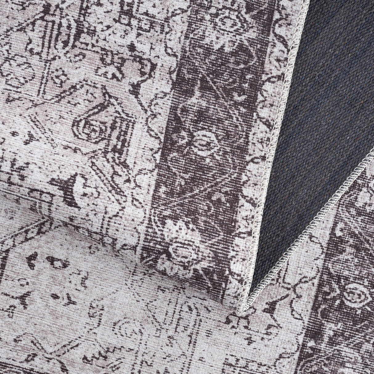Rosman Gray Washable Rug