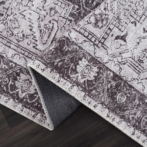 Rosman Gray Washable Rug
