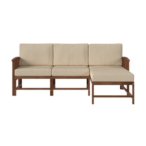 Rousseau Modern Wood Outdoor 3-Piece Sectional Set