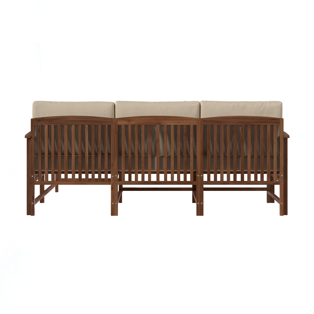 Rousseau Modern Wood Outdoor 3-Piece Sectional Set