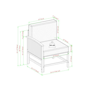 Rousseau Modern Wood Outdoor 3-Piece Sectional Set