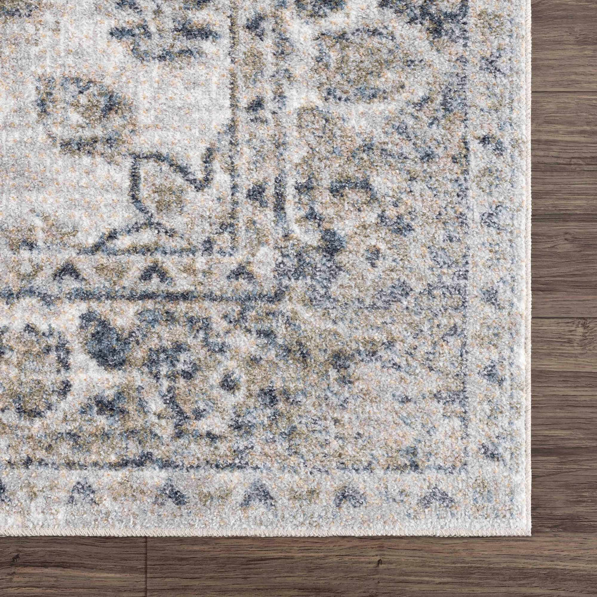Rudo Blue Flat Pile Washable Rug