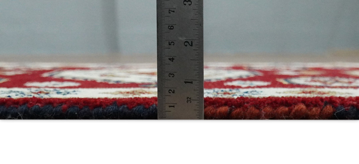 Runner 2x4 Red and Ivory Wool Hand Knotted traditional Persian Vintage Southwestern Kazak | TRDCP29824