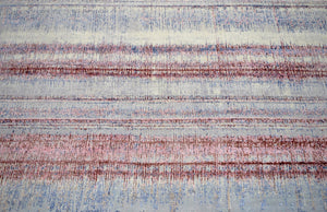 Rust, Blue and Beige 8x10 Rug Modern Hand made Hand-spun wool and Handspun Bamboo Silk Area Rug| The Rug Decor | TRD2095810
