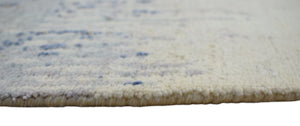 Rust, Blue and Beige 8x10 Rug Modern Hand made Hand-spun wool and Handspun Bamboo Silk Area Rug| The Rug Decor | TRD2095810