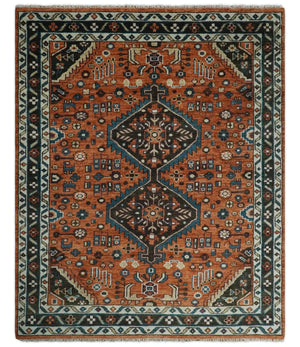 Rust, Ivory and Brown Oriental Traditional Hand knotted Multi Size Area Rug