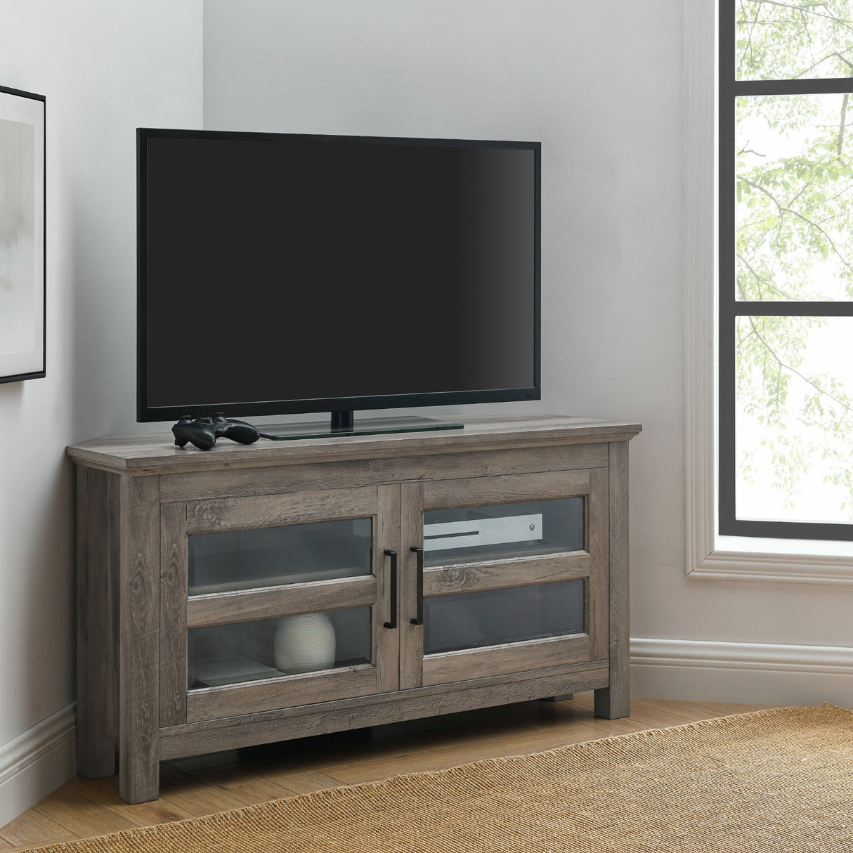 Saffron Wood Corner TV Stand