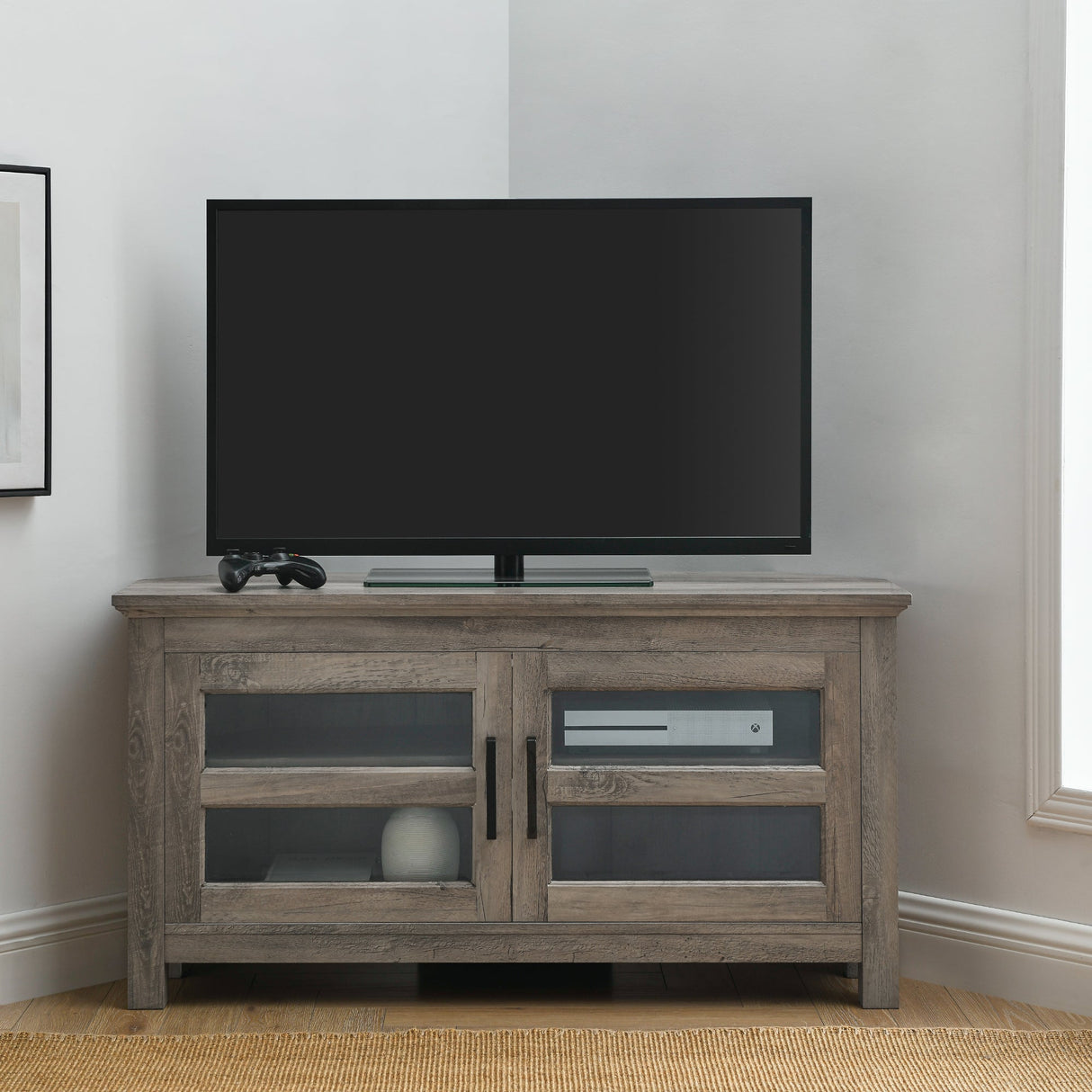 Saffron Wood Corner TV Stand