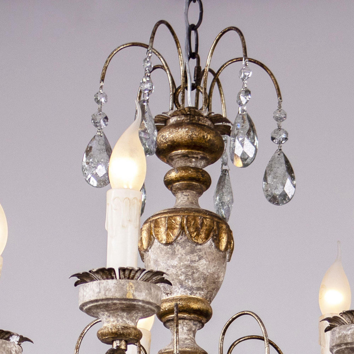 Samiyah 5-Light Rustic Gold Crystal Chandelier